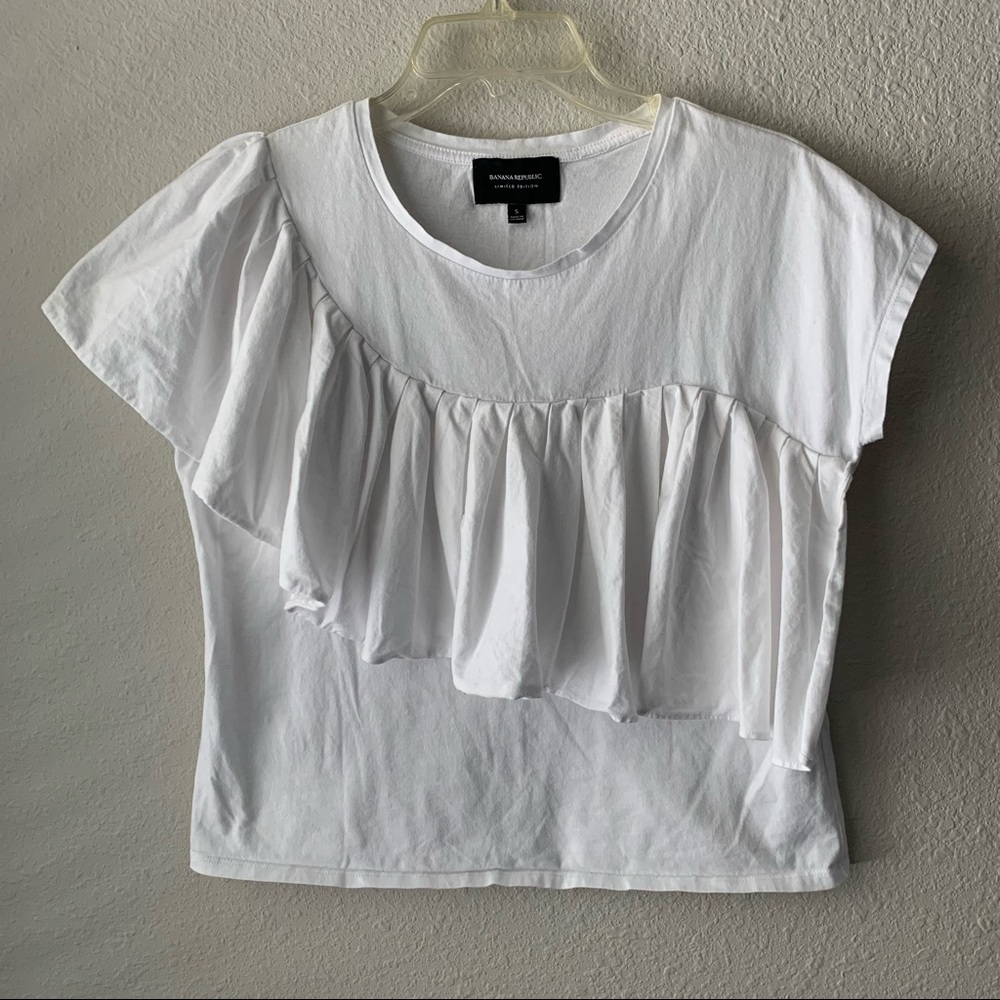 Banana Republic Limited Edition Pima Cotton Ruffle Tee